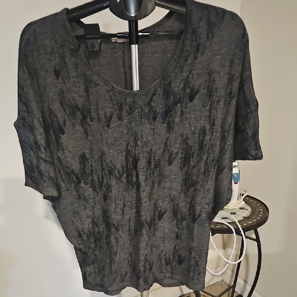 Gray Boxy Dolman Sleeve T-Shirt